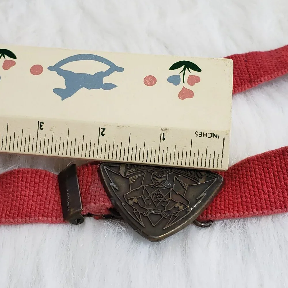 Vintage 90s comics cartoons elastic belt MIGHTY MORPHIN POWER RANGERS, red